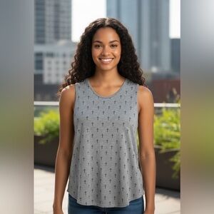 Cotton On Gray Cross Print Tank Top